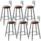 Metal Bar Stools Industrial Barstool in Black and Brown with Footrest