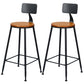 Metal Bar Stools Industrial Barstool in Black and Brown with Footrest