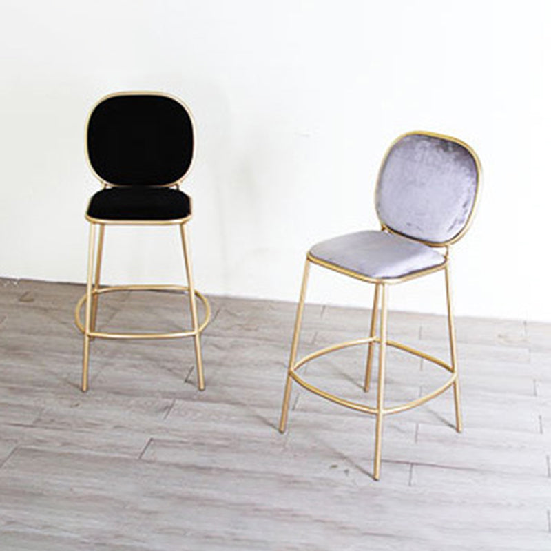 Contemporary Backrest Bar Stools Metal Barstool with Gold Legs Clearhalo 'Bar Furniture' 'Bar Stools' 'bar_stools' 'furn' 'furn_bar_stools' 'Furniture' 'Kitchen & Dining Furniture' 6395778