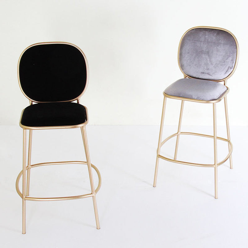 Contemporary Backrest Bar Stools Metal Barstool with Gold Legs Clearhalo 'Bar Furniture' 'Bar Stools' 'bar_stools' 'furn' 'furn_bar_stools' 'Furniture' 'Kitchen & Dining Furniture' 6395780
