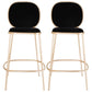 Contemporary Backrest Bar Stools Metal Barstool with Gold Legs Black 2 Piece Set Clearhalo 'Bar Furniture' 'Bar Stools' 'bar_stools' 'furn' 'furn_bar_stools' 'Furniture' 'Kitchen & Dining Furniture' 6395781