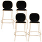 Contemporary Backrest Bar Stools Metal Barstool with Gold Legs Black 4 Piece Set Clearhalo 'Bar Furniture' 'Bar Stools' 'bar_stools' 'furn' 'furn_bar_stools' 'Furniture' 'Kitchen & Dining Furniture' 6395783