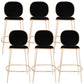 Contemporary Backrest Bar Stools Metal Barstool with Gold Legs Black 6 Piece Set Clearhalo 'Bar Furniture' 'Bar Stools' 'bar_stools' 'furn' 'furn_bar_stools' 'Furniture' 'Kitchen & Dining Furniture' 6395784