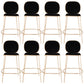 Contemporary Backrest Bar Stools Metal Barstool with Gold Legs Black 8 Piece Set Clearhalo 'Bar Furniture' 'Bar Stools' 'bar_stools' 'furn' 'furn_bar_stools' 'Furniture' 'Kitchen & Dining Furniture' 6395787