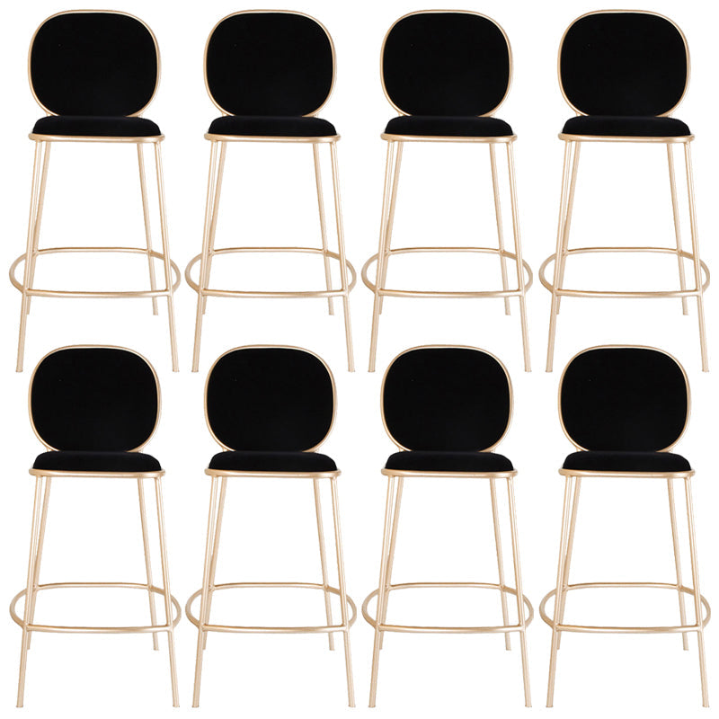 Contemporary Backrest Bar Stools Metal Barstool with Gold Legs Black 8 Piece Set Clearhalo 'Bar Furniture' 'Bar Stools' 'bar_stools' 'furn' 'furn_bar_stools' 'Furniture' 'Kitchen & Dining Furniture' 6395787