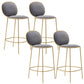 Contemporary Backrest Bar Stools Metal Barstool with Gold Legs Gray 4 Piece Set Clearhalo 'Bar Furniture' 'Bar Stools' 'bar_stools' 'furn' 'furn_bar_stools' 'Furniture' 'Kitchen & Dining Furniture' 6395790