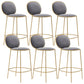 Contemporary Backrest Bar Stools Metal Barstool with Gold Legs Gray 6 Piece Set Clearhalo 'Bar Furniture' 'Bar Stools' 'bar_stools' 'furn' 'furn_bar_stools' 'Furniture' 'Kitchen & Dining Furniture' 6395791