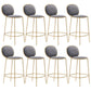Contemporary Backrest Bar Stools Metal Barstool with Gold Legs Gray 8 Piece Set Clearhalo 'Bar Furniture' 'Bar Stools' 'bar_stools' 'furn' 'furn_bar_stools' 'Furniture' 'Kitchen & Dining Furniture' 6395792