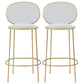 Contemporary Backrest Bar Stools Metal Barstool with Gold Legs White 2 Piece Set Clearhalo 'Bar Furniture' 'Bar Stools' 'bar_stools' 'furn' 'furn_bar_stools' 'Furniture' 'Kitchen & Dining Furniture' 6395793