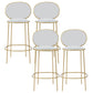 Contemporary Backrest Bar Stools Metal Barstool with Gold Legs White 4 Piece Set Clearhalo 'Bar Furniture' 'Bar Stools' 'bar_stools' 'furn' 'furn_bar_stools' 'Furniture' 'Kitchen & Dining Furniture' 6395794