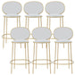 Contemporary Backrest Bar Stools Metal Barstool with Gold Legs White 6 Piece Set Clearhalo 'Bar Furniture' 'Bar Stools' 'bar_stools' 'furn' 'furn_bar_stools' 'Furniture' 'Kitchen & Dining Furniture' 6395795