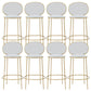 Contemporary Backrest Bar Stools Metal Barstool with Gold Legs White 8 Piece Set Clearhalo 'Bar Furniture' 'Bar Stools' 'bar_stools' 'furn' 'furn_bar_stools' 'Furniture' 'Kitchen & Dining Furniture' 6395796