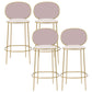 Contemporary Backrest Bar Stools Metal Barstool with Gold Legs Pink 4 Piece Set Clearhalo 'Bar Furniture' 'Bar Stools' 'bar_stools' 'furn' 'furn_bar_stools' 'Furniture' 'Kitchen & Dining Furniture' 6395798