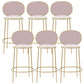 Contemporary Backrest Bar Stools Metal Barstool with Gold Legs Pink 6 Piece Set Clearhalo 'Bar Furniture' 'Bar Stools' 'bar_stools' 'furn' 'furn_bar_stools' 'Furniture' 'Kitchen & Dining Furniture' 6395799