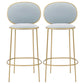 Contemporary Backrest Bar Stools Metal Barstool with Gold Legs Blue 2 Piece Set Clearhalo 'Bar Furniture' 'Bar Stools' 'bar_stools' 'furn' 'furn_bar_stools' 'Furniture' 'Kitchen & Dining Furniture' 6395801