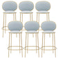 Contemporary Backrest Bar Stools Metal Barstool with Gold Legs Blue 6 Piece Set Clearhalo 'Bar Furniture' 'Bar Stools' 'bar_stools' 'furn' 'furn_bar_stools' 'Furniture' 'Kitchen & Dining Furniture' 6395803