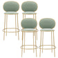 Contemporary Backrest Bar Stools Metal Barstool with Gold Legs Green 4 Piece Set Clearhalo 'Bar Furniture' 'Bar Stools' 'bar_stools' 'furn' 'furn_bar_stools' 'Furniture' 'Kitchen & Dining Furniture' 6395806