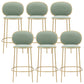 Contemporary Backrest Bar Stools Metal Barstool with Gold Legs Green 6 Piece Set Clearhalo 'Bar Furniture' 'Bar Stools' 'bar_stools' 'furn' 'furn_bar_stools' 'Furniture' 'Kitchen & Dining Furniture' 6395807