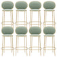 Contemporary Backrest Bar Stools Metal Barstool with Gold Legs Green 8 Piece Set Clearhalo 'Bar Furniture' 'Bar Stools' 'bar_stools' 'furn' 'furn_bar_stools' 'Furniture' 'Kitchen & Dining Furniture' 6395808