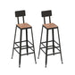 Contemporary Bar Stool Armless Barstool with Black Metal Legs 2 Piece Set Square Clearhalo 'Bar Furniture' 'Bar Stools' 'bar_stools' 'furn' 'furn_bar_stools' 'Furniture' 'Kitchen & Dining Furniture' 6395888