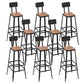 Contemporary Bar Stool Armless Barstool with Black Metal Legs 8 Piece Set Square Clearhalo 'Bar Furniture' 'Bar Stools' 'bar_stools' 'furn' 'furn_bar_stools' 'Furniture' 'Kitchen & Dining Furniture' 6395893