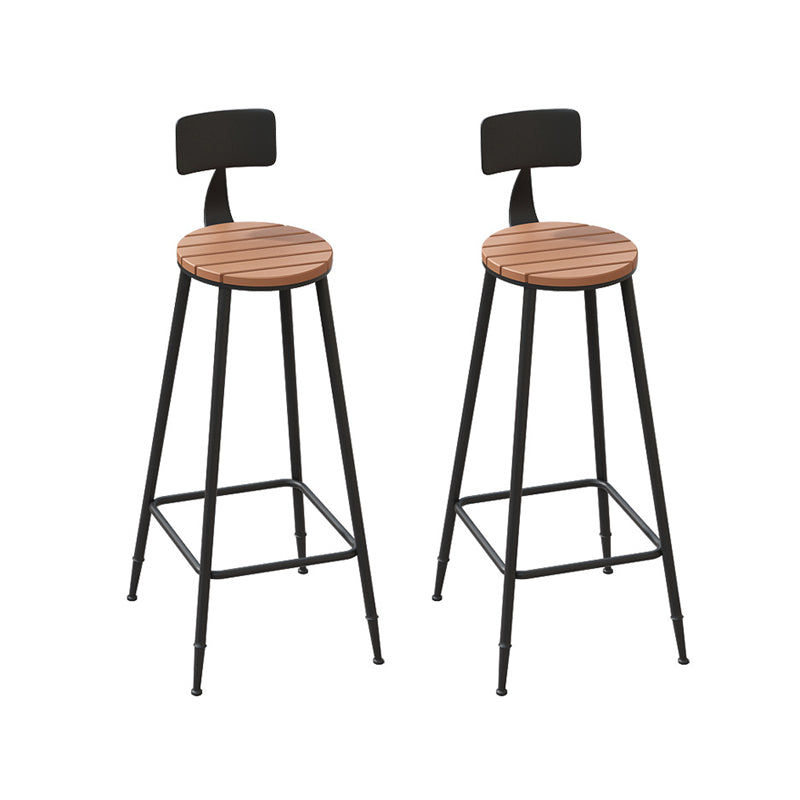 Contemporary Bar Stool Armless Barstool with Black Metal Legs 2 Piece Set Round Clearhalo 'Bar Furniture' 'Bar Stools' 'bar_stools' 'furn' 'furn_bar_stools' 'Furniture' 'Kitchen & Dining Furniture' 6395897