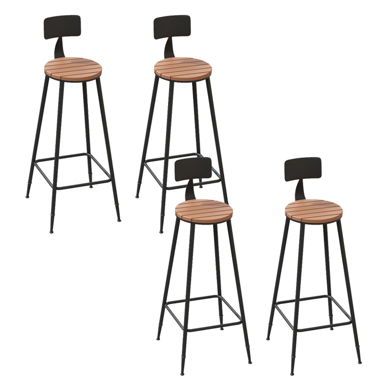 Contemporary Bar Stool Armless Barstool with Black Metal Legs 4 Piece Set Round Clearhalo 'Bar Furniture' 'Bar Stools' 'bar_stools' 'furn' 'furn_bar_stools' 'Furniture' 'Kitchen & Dining Furniture' 6395899