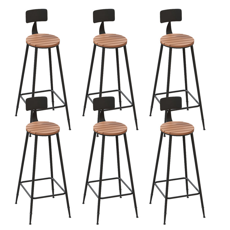 Contemporary Bar Stool Armless Barstool with Black Metal Legs 6 Piece Set Round Clearhalo 'Bar Furniture' 'Bar Stools' 'bar_stools' 'furn' 'furn_bar_stools' 'Furniture' 'Kitchen & Dining Furniture' 6395900