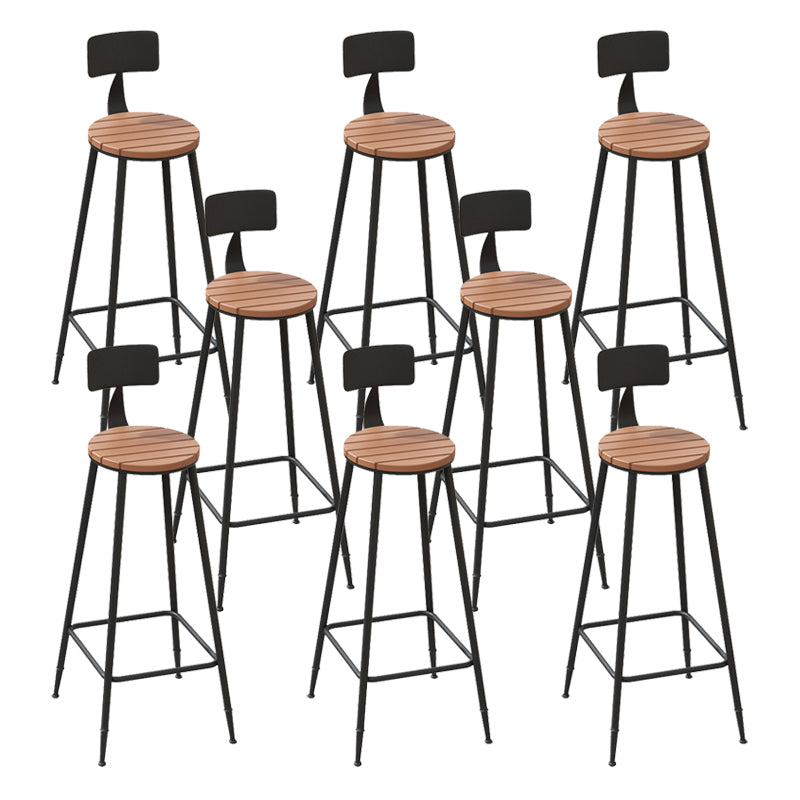 Contemporary Bar Stool Armless Barstool with Black Metal Legs 8 Piece Set Round Clearhalo 'Bar Furniture' 'Bar Stools' 'bar_stools' 'furn' 'furn_bar_stools' 'Furniture' 'Kitchen & Dining Furniture' 6395901