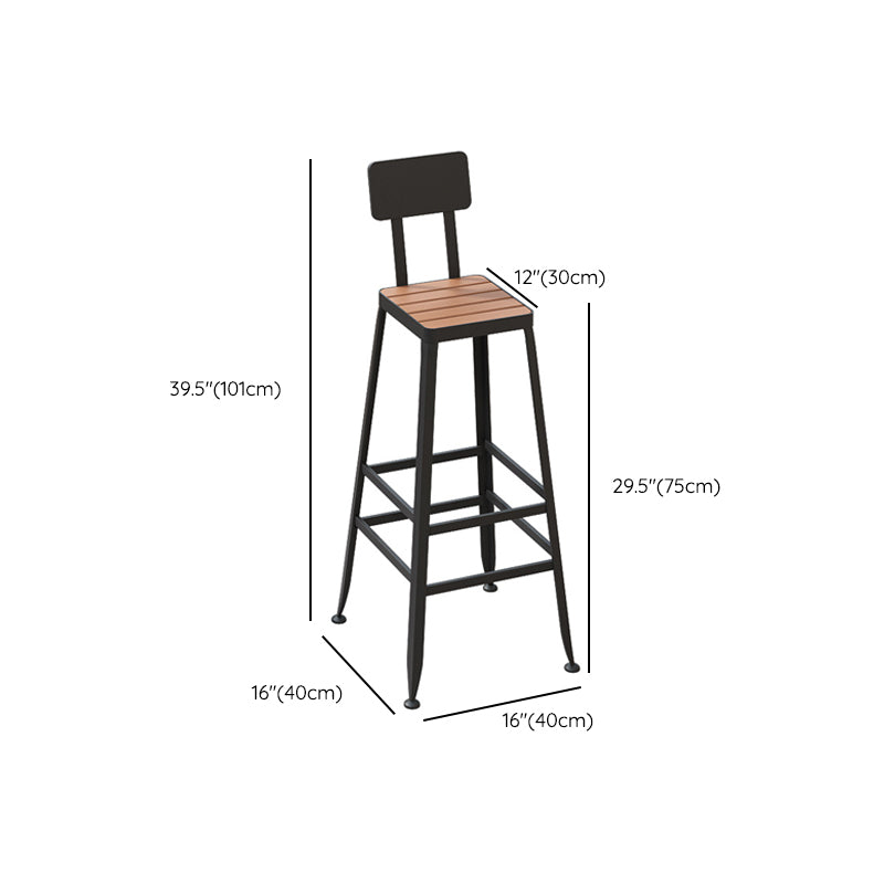 Contemporary Bar Stool Armless Barstool with Black Metal Legs Clearhalo 'Bar Furniture' 'Bar Stools' 'bar_stools' 'furn' 'furn_bar_stools' 'Furniture' 'Kitchen & Dining Furniture' 6395902