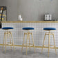 Upholstered Adjustable Height Bar Stool Industrial Iron Frame Stool Clearhalo 'Bar Furniture' 'Bar Stools' 'bar_stools' 'furn' 'furn_bar_stools' 'Furniture' 'Kitchen & Dining Furniture' 6395904