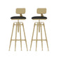 Upholstered Adjustable Height Bar Stool Industrial Iron Frame Stool Black 2 Piece Set Low Back Clearhalo 'Bar Furniture' 'Bar Stools' 'bar_stools' 'furn' 'furn_bar_stools' 'Furniture' 'Kitchen & Dining Furniture' 6395905