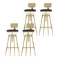 Upholstered Adjustable Height Bar Stool Industrial Iron Frame Stool Black 4 Piece Set Low Back Clearhalo 'Bar Furniture' 'Bar Stools' 'bar_stools' 'furn' 'furn_bar_stools' 'Furniture' 'Kitchen & Dining Furniture' 6395907