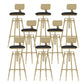 Upholstered Adjustable Height Bar Stool Industrial Iron Frame Stool Black 8 Piece Set Low Back Clearhalo 'Bar Furniture' 'Bar Stools' 'bar_stools' 'furn' 'furn_bar_stools' 'Furniture' 'Kitchen & Dining Furniture' 6395911