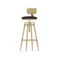 Upholstered Adjustable Height Bar Stool Industrial Iron Frame Stool Black 1 Piece Low Back Clearhalo 'Bar Furniture' 'Bar Stools' 'bar_stools' 'furn' 'furn_bar_stools' 'Furniture' 'Kitchen & Dining Furniture' 6395913