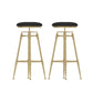 Upholstered Adjustable Height Bar Stool Industrial Iron Frame Stool Black 2 Piece Set Backless Clearhalo 'Bar Furniture' 'Bar Stools' 'bar_stools' 'furn' 'furn_bar_stools' 'Furniture' 'Kitchen & Dining Furniture' 6395914
