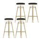 Upholstered Adjustable Height Bar Stool Industrial Iron Frame Stool Black 4 Piece Set Backless Clearhalo 'Bar Furniture' 'Bar Stools' 'bar_stools' 'furn' 'furn_bar_stools' 'Furniture' 'Kitchen & Dining Furniture' 6395916