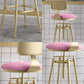 Upholstered Adjustable Height Bar Stool Industrial Iron Frame Stool Clearhalo 'Bar Furniture' 'Bar Stools' 'bar_stools' 'furn' 'furn_bar_stools' 'Furniture' 'Kitchen & Dining Furniture' 6395917