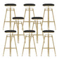 Upholstered Adjustable Height Bar Stool Industrial Iron Frame Stool Black 8 Piece Set Backless Clearhalo 'Bar Furniture' 'Bar Stools' 'bar_stools' 'furn' 'furn_bar_stools' 'Furniture' 'Kitchen & Dining Furniture' 6395919