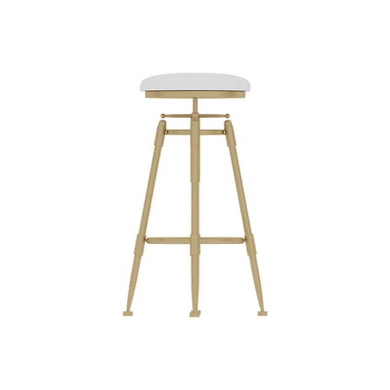 Upholstered Adjustable Height Bar Stool Industrial Iron Frame Stool White 1 Piece Backless Clearhalo 'Bar Furniture' 'Bar Stools' 'bar_stools' 'furn' 'furn_bar_stools' 'Furniture' 'Kitchen & Dining Furniture' 6395920