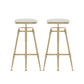 Upholstered Adjustable Height Bar Stool Industrial Iron Frame Stool White 2 Piece Set Backless Clearhalo 'Bar Furniture' 'Bar Stools' 'bar_stools' 'furn' 'furn_bar_stools' 'Furniture' 'Kitchen & Dining Furniture' 6395921