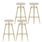 Upholstered Adjustable Height Bar Stool Industrial Iron Frame Stool White 4 Piece Set Backless Clearhalo 'Bar Furniture' 'Bar Stools' 'bar_stools' 'furn' 'furn_bar_stools' 'Furniture' 'Kitchen & Dining Furniture' 6395922