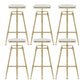 Upholstered Adjustable Height Bar Stool Industrial Iron Frame Stool White 6 Piece Set Backless Clearhalo 'Bar Furniture' 'Bar Stools' 'bar_stools' 'furn' 'furn_bar_stools' 'Furniture' 'Kitchen & Dining Furniture' 6395923