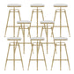 Upholstered Adjustable Height Bar Stool Industrial Iron Frame Stool White 8 Piece Set Backless Clearhalo 'Bar Furniture' 'Bar Stools' 'bar_stools' 'furn' 'furn_bar_stools' 'Furniture' 'Kitchen & Dining Furniture' 6395924
