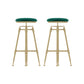 Upholstered Adjustable Height Bar Stool Industrial Iron Frame Stool Green 2 Piece Set Backless Clearhalo 'Bar Furniture' 'Bar Stools' 'bar_stools' 'furn' 'furn_bar_stools' 'Furniture' 'Kitchen & Dining Furniture' 6395926
