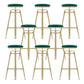 Upholstered Adjustable Height Bar Stool Industrial Iron Frame Stool Green 8 Piece Set Backless Clearhalo 'Bar Furniture' 'Bar Stools' 'bar_stools' 'furn' 'furn_bar_stools' 'Furniture' 'Kitchen & Dining Furniture' 6395929