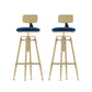 Upholstered Adjustable Height Bar Stool Industrial Iron Frame Stool Blue 2 Piece Set Low Back Clearhalo 'Bar Furniture' 'Bar Stools' 'bar_stools' 'furn' 'furn_bar_stools' 'Furniture' 'Kitchen & Dining Furniture' 6395931