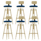 Upholstered Adjustable Height Bar Stool Industrial Iron Frame Stool Blue 6 Piece Set Low Back Clearhalo 'Bar Furniture' 'Bar Stools' 'bar_stools' 'furn' 'furn_bar_stools' 'Furniture' 'Kitchen & Dining Furniture' 6395933
