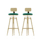 Upholstered Adjustable Height Bar Stool Industrial Iron Frame Stool Green 2 Piece Set Low Back Clearhalo 'Bar Furniture' 'Bar Stools' 'bar_stools' 'furn' 'furn_bar_stools' 'Furniture' 'Kitchen & Dining Furniture' 6395936