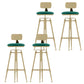 Upholstered Adjustable Height Bar Stool Industrial Iron Frame Stool Green 4 Piece Set Low Back Clearhalo 'Bar Furniture' 'Bar Stools' 'bar_stools' 'furn' 'furn_bar_stools' 'Furniture' 'Kitchen & Dining Furniture' 6395937
